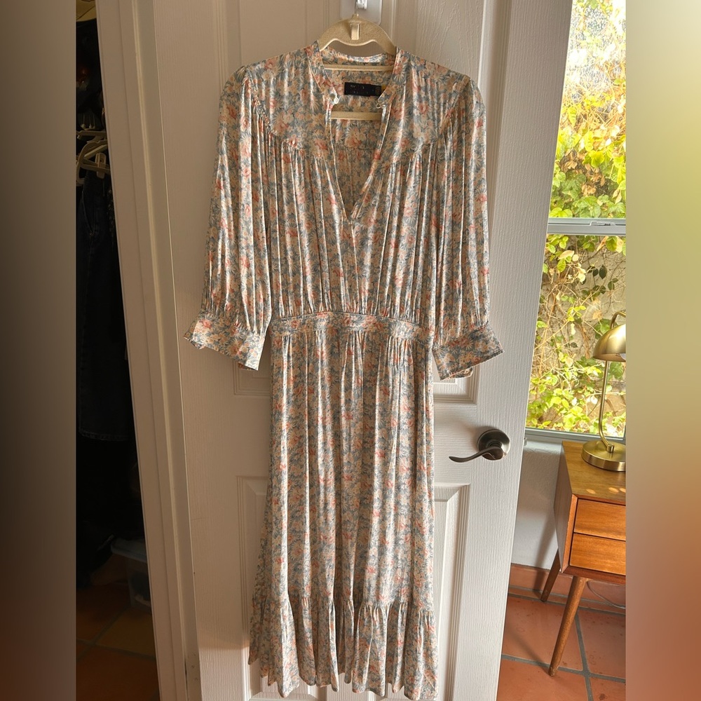 Polo Ralph Lauren Floral Midi Dress – Elbow Sleeve Day Dress, Size 4
